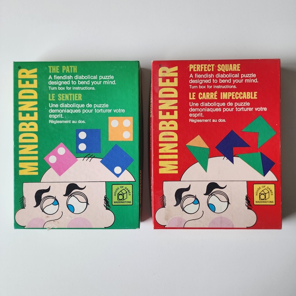 VTG MINDBENDER Perfect Square & The‎ Path Strategy Puzzle Games Waddingtons Pair